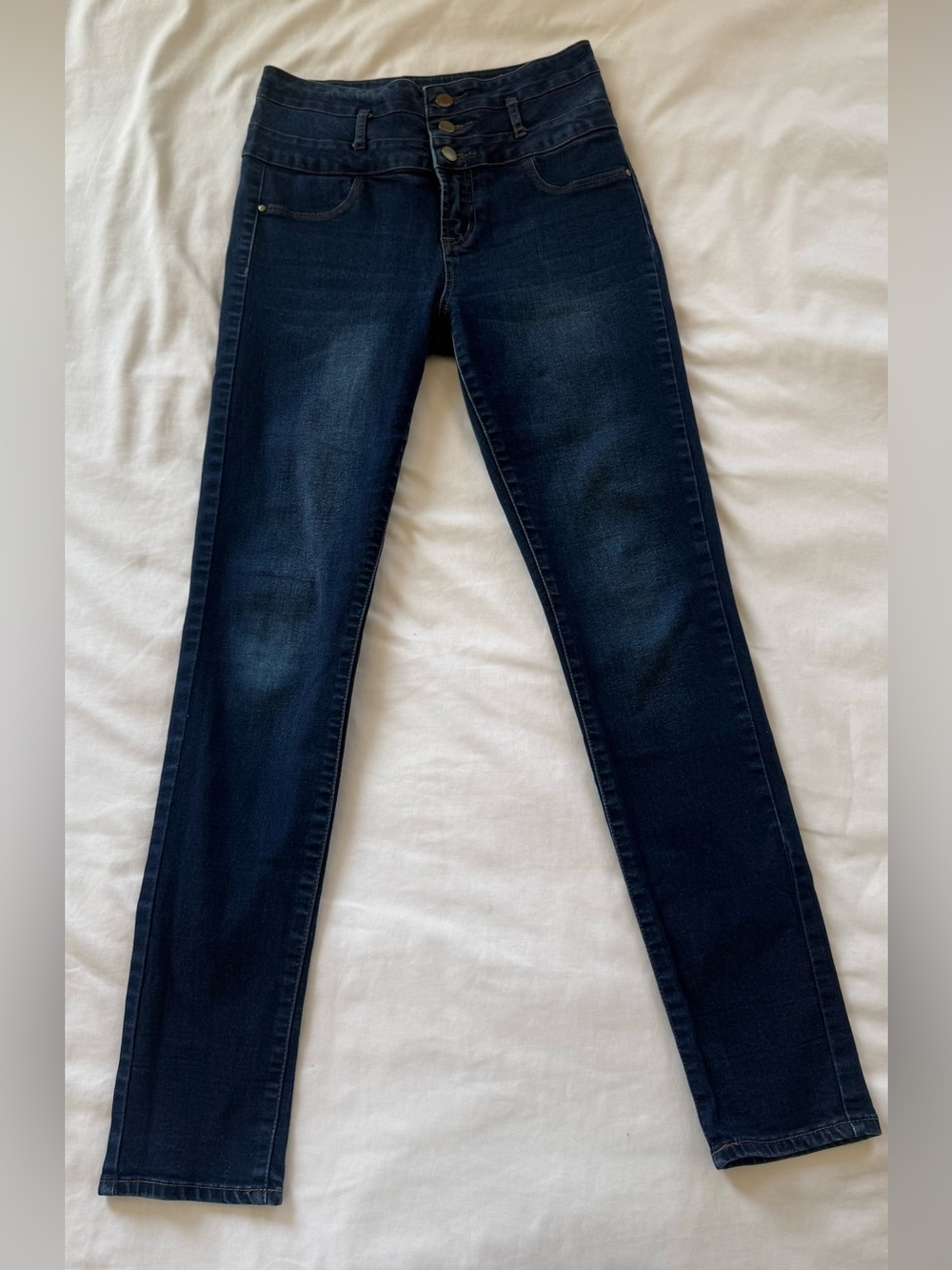 REFUGE | High-Rise Dark Blue Women's Skinny Jeans | Size 6 (Medium)